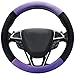 SEG Direct Steering Wheel Cover for Car, Standard Size 14.5-15 inch, Auto Interior Accessories, Plush Warm Velvet, Summer Winter, Purple