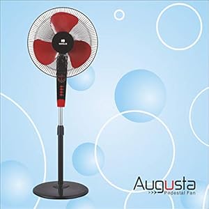 Havells Augusta 400 MM Pedestal Fan ( Black and Red) with Timer