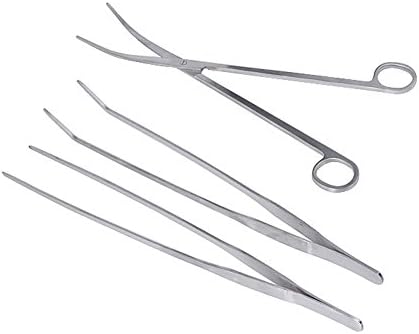 Inhd Box 3 in 1 Stainless Steel Aquarium Tank Aquatic Plant Tweezers Scissors Tools LS4G (27 cm)