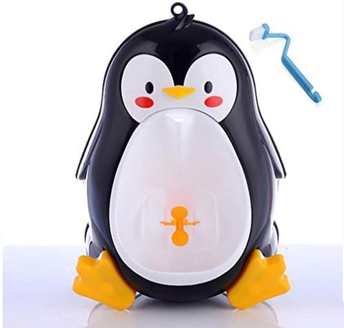 Boy Potty Training Bathroom Urinal Toddler Kid Penguin Shaped Pee Aid Wall Mounted Standing PottiesToilet (Black)