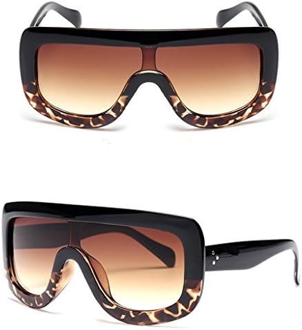 NDJK Retro Women's Big Style Sunglasses Vintage Oversized Designer Shades Eyeglasses (Black&amp;Leopard)