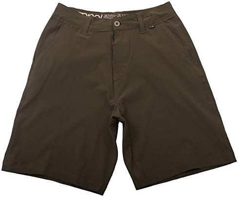 Zonal Mens Hybrid 4 Way Stretch Hybrid Reg &amp; Swim Shorts (30,Olive)