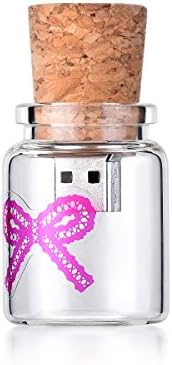 Zoegift High Speed USB 2.0 Flash Drive Glass Bottle Memory Sticks 64GB (64G, Pink)
