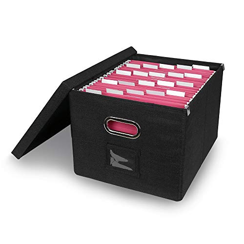 ATBAY File Storage Box Collapsible Large Capacity Office File Organizer for Letter/Legal Size Hanging File Folder Box, Black 1Pack - Thumbnail 7