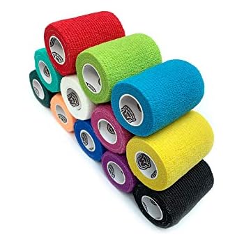 WildCow Vet Wrap Bulk Bandage Tape (3 Inch 12 Color Pack), Waterproof Self Adherent Cohesive Rolls