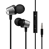 BOTUO Wired Stereo Earbuds with Microphone and Remote Bass Ear Earphones Headphones for iOS and Adroid Cell Phone Black