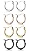 ORAZIO 4 Pairs Stainless Steel Hoop Earrings Set Cute Huggie Earrings for Women,4 Colors a Set 10MM