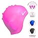 Shvim Silicone Swim Caps for Long & Short Hair with Designed Ear Protect Pouch - Allergy Free Waterproof Premium No Rip Shower Cap Hat - Bundle Combo with Nose Clip + Pair of Ear Plug (Pink)