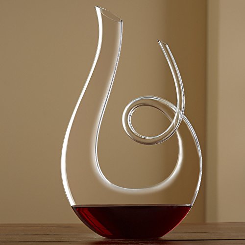 Wine Enthusiast Lead-Free Crystal Art Series Treble Wine Decanter - Thumbnail 4
