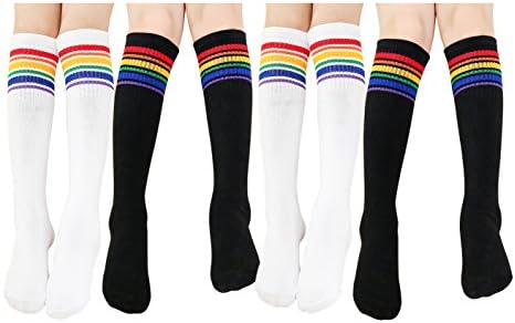 TOCONFFON Knee High Tube Socks for Boys, Girls, Baby, Toddler & Child 3,4 Pairs