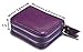 KALMORE Women's Leather RFID Secured Spacious Cute Card Wallet Small Purse, Purple, Two Zippers