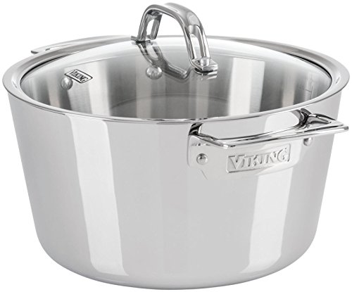 Click Here to See More Images Viking Contemporary 3-Ply Stainless Steel Dutch Oven with Lid, 5.2 Quart