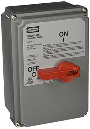 Hubbell HBLDS10AC Disconnect with Auxiliary Contact, 100