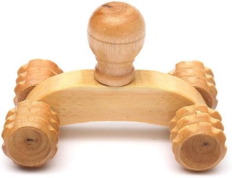giveyoulucky 4 big Massage Wheel Car Roller Design Wooden Massage Tool Reflexology Hand Foot Back Body Therapy Relaxing Useful Curve On the Body