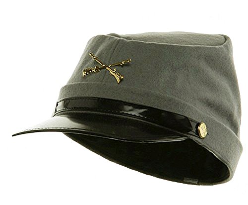 100% Wool Men's Civil War Replica Kepi Hat Medium Grey