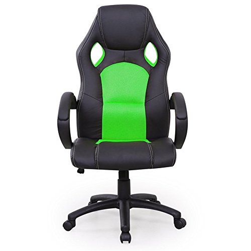 MCTECH-Sedia-da-Ufficio-Sedia-Girevole-da-Ufficio-e-da-casa-Gaming-Racing-Poltrona-Sediaa-Rete-Altezza-Regolabile-Nero-Verde-Modello-A