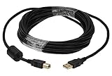SF Cable, 20ft USB 2.0 A Male to B Male Cable with Ferrite Black Color