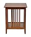 OSP Home Furnishings Sierra Side Table with Lower Storage Shelf and Mission Style Side Panels, Ash Brown