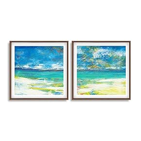 Framed Canvas Wall Art for Living Room, Bedroom Abstract Theme Canvas Prints for Home Decoration Ready to Hang - 16"x16"x2 Panels