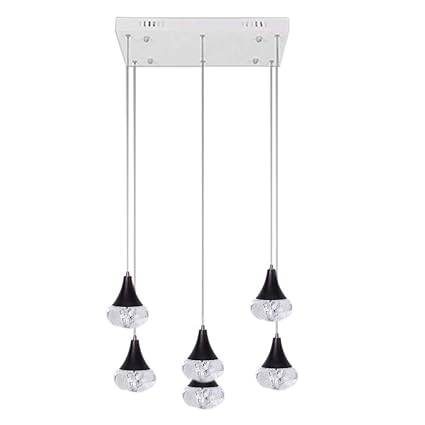 Haixiang Crystal Bubble Persimmon Black Chandelier 6 Restaurant