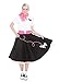 Hip Hop 50's Shop 1950s Adult Poodle Skirt Costume for Women (Black w/Pink XL/2X)