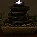 Sunnydaze Cascading Rocks Tabletop Fountain with LED Lights, 12 Inch Tall