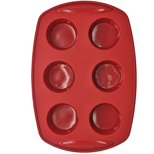 Silicone Muffin Pans Cupcake Molds Baking Pan,Baking House Non-stick Silicone Cupcake Liners (Red)