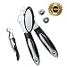 Can Opener Manual with 2 Spare Blades & Corkscrew, Professional Heavy Duty Stainless Steel - Ergonomic Anti Slip Design - Big Knob for Easy Turn - Ultra Sharp Blades - Ideal for Seniors and Women primary