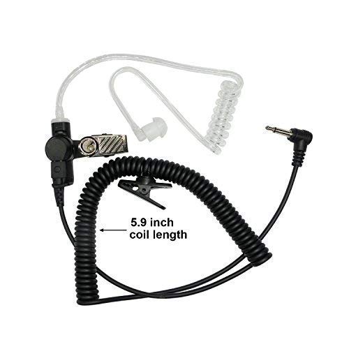 Reyinl 3.5mm ReceIver/Listen Only Surveillance Headset with Clear Coil Tube For Two Way Radios-Pair