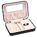 JL LELADY JEWELRY Small Jewelry Box Travel Jewelry Case Portable Faux Leather Jewelry Ring Boxes Earring Holder with Mirror for Women Girls (Black)