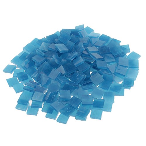 Jili Online 500 Pieces Square Glass Pieces Mosaic Tiles Tessera for Mosaic Making Craft Dark blue & Lake blue 10x10mm - Thumbnail 2