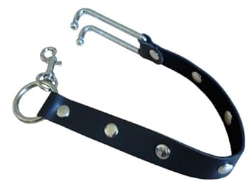 Bondage Nasen Hook Metall Leder Nasen Haken mit Leine und Karabiner - Nose Hook