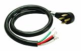 Southwire 90448808 Range Power Cord, 4-Foot, 1/4-Inch Flanged Terminals, Flat Plug, Compatible With Most Standard Free Standing Electrical Ranges With A 4 Conductor Wall Outlet, 125/250-Volt, 50-Amp