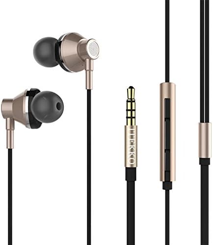 Earphone, Wired Earbuds with Stereo bass Microphone In-Ear 3.5mm sweatproof Mic and Volume Control deal for iPhone8/7/6S/6/Plus/iPhone SE/5S/5C, Samsung Galaxy S7/S6, Google, Nexus 6P/5X, HTCOne(gold)
