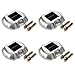 JACKYLED Solar Deck Lights 4-Pack Solar Dock Lights Path Road Long Service Time LED Light Bright White Weatherproof Outdoor Warning Step Lights for Driveway Garden Walkway Backyard Step