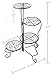 Worth Heavy Duty Wrought Iron Foldable Plant Stand Rotating Indoor Outdoor 4 Tier Tall Metal Corner Flower Pot Holder Multiplel Stands for Home Garden Patio Balcony Corner, Black