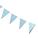 Blue Happy Birthday Banner Triangle Garland - Elegant Party Bunting Flags Decorations Birthday Party Supplies - Size Small - 3.75 x 5.5 Inch Flags, 10 Feet Length