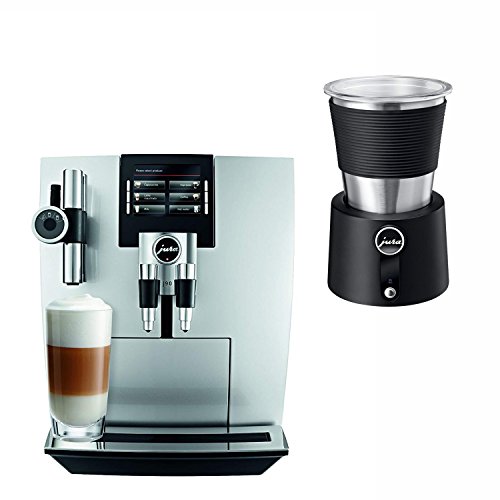 Click Here to See More Images Jura 15075 Automatic Coffee Machine J90, Brilliant Silver with Automatic Milk Frother