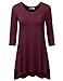 Doublju Loose Fit 3/4 Sleeve Oversized Flare Tunic Top For Women With Plus Size (Made In USA)