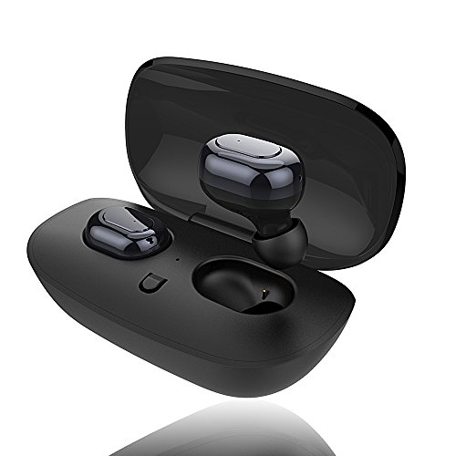 True Wireless Earbuds Bluetooth Headphones Small Double Noise Cancelling Earphones Mini Cordless Handsfree Headset Dual Stereo Earpiece with Microphone And Charging Case for Android IOS Iphone Laptop