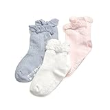 Epeius Baby-Girls Non Slip Ruffle Frilly Ankle Socks Pointelle (Pack of 3/6)