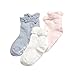 EPEIUS Baby-Girls Non Slip Ruffle Frilly Ankle Socks Pointelle (Pack of 3) Mixed M 1-3 Years