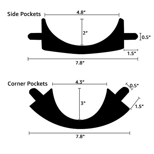 image for Boshen Pack of 6 PU Leather Pool Table Pockets Billiard Table Web Shie