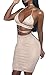 ioiom Womens Glitter Sequin Halter Sleeveless Bodycon Midi Club Wear Dress Gold L