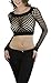 ToBeInStyle Women's Elastic Fishnet Long Sleeve Top - One Size - Black