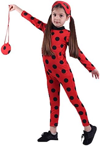 Fanstyle Kids Costume Miraculous Ladybug Jumpsuit Carnival Cosplay Costumes Polka Dot Bodysuit Bag Eye Mask 3pcs Red Amazon Com Au Fashion