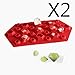 TLT Pack of 2 Silicone 3D Diamonds Gem Shaped Ice Cube Candy Chocolate Mold (Red) MJ011R