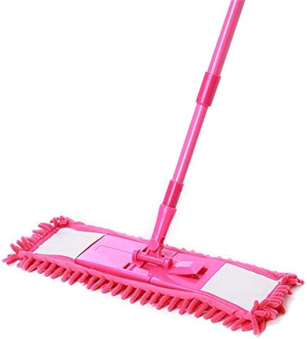 Handheld Sweeper Broom Floor Mops Extendable Microfibre Cleaner Suitable For Tile, Stone, Marble, Laminate, Hardwood Floors. (rose)