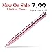 Kyinflose pens, Smooth Gel Ink Metal Twist Roller Ball 0.5mm Black Pen Set(0.7mm Black & Blue Pen Refills), Fine Point Rose Gold