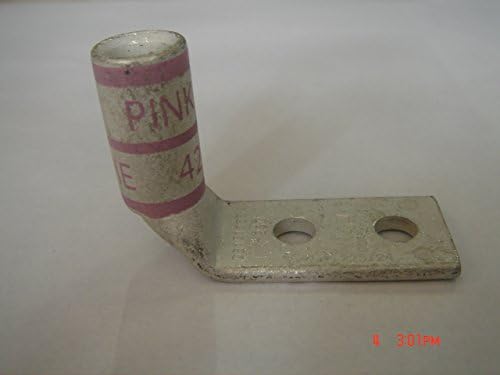 Huya UL Listed DB101243A-250 Code Conductor Lug, Two Hole, Standard Barrel With Window, 90 Degree Angle, 1/0 AWG Copper Conductor Size, 1/2'' Stud Hole Size, 1.75" Stud Hole Spacing, 1" Wire Strip Length (Price For: Pack of 500)